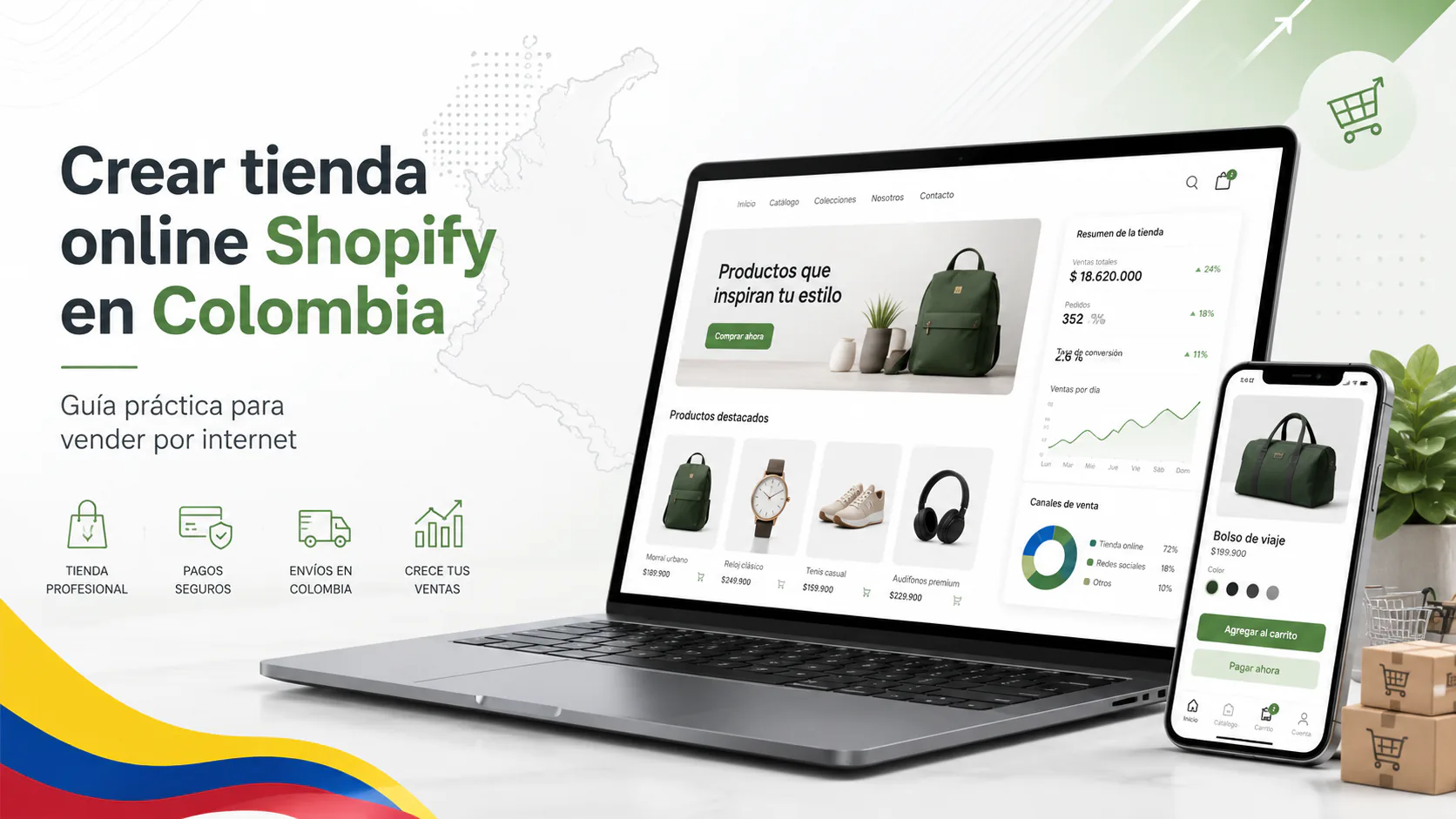 Tienda online Shopify en Colombia preparada para vender por internet